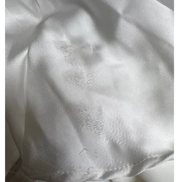 Zara White Satin Sweetheart Neckline Midi Dress Lace Up Back Adjustable Sz Small - Picture 9 of 9